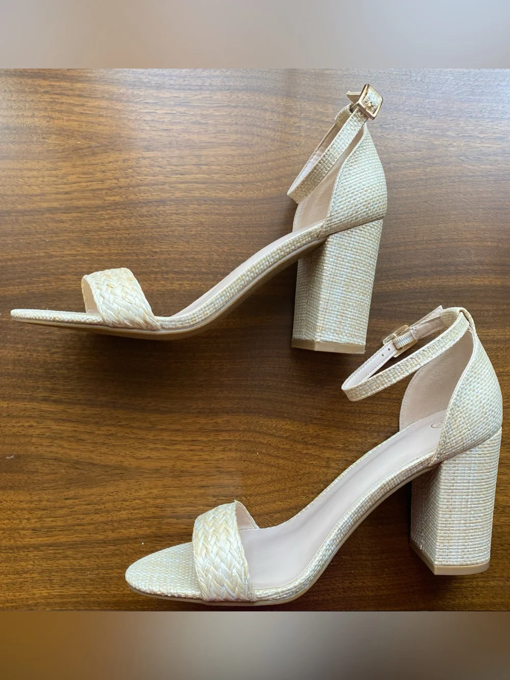 Coasis 3.5” Raffia block heels